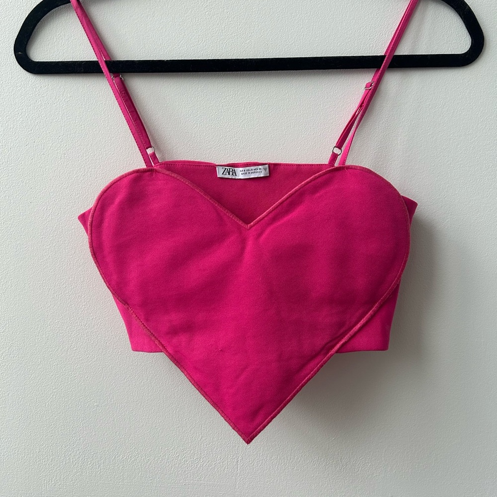 Zara Pink Heart Crop Top